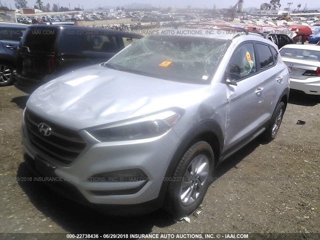 KM8J33A45HU381360 - 2017 HYUNDAI TUCSON LIMITED/SPORT AND ECO/SE SILVER photo 2