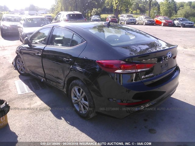 KMHD84LF2HU237378 - 2017 HYUNDAI ELANTRA SE/VALUE/LIMITED BLACK photo 3