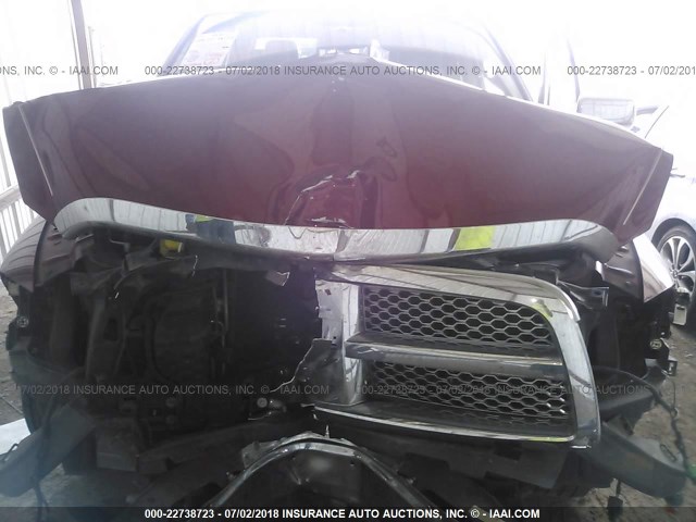 1C6RD6NT2CS333043 - 2012 DODGE RAM 1500 LARAMIE BURGUNDY photo 10