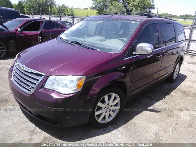 2A8HR54PX8R664247 - 2008 CHRYSLER TOWN & COUNTRY TOURING BURGUNDY photo 2