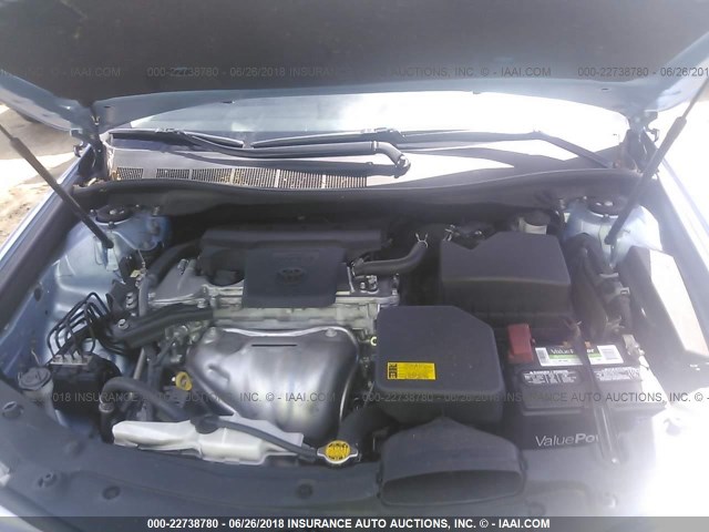 4T1BF1FK9CU512886 - 2012 TOYOTA CAMRY SE/LE/XLE BLUE photo 10