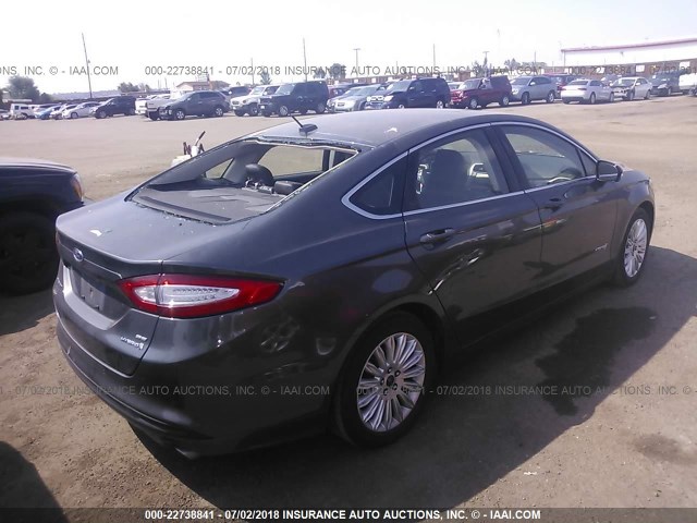 3FA6P0LU3GR202237 - 2016 FORD FUSION SE HYBRID GRAY photo 4