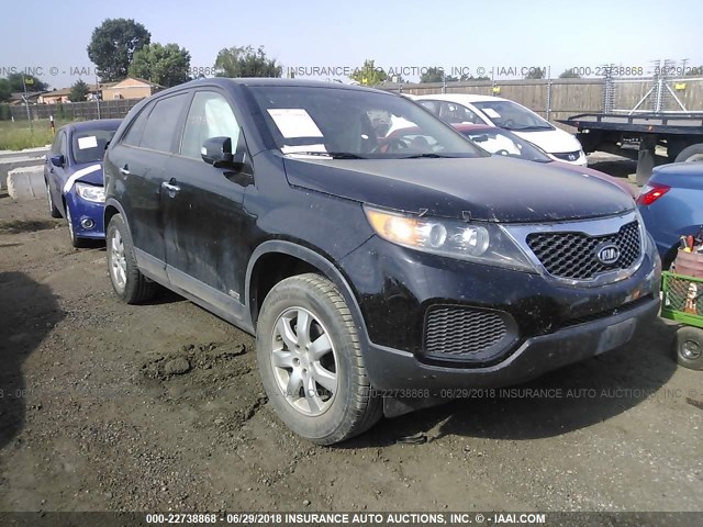 5XYKTCA13BG082392 - 2011 KIA SORENTO LX BLACK photo 1