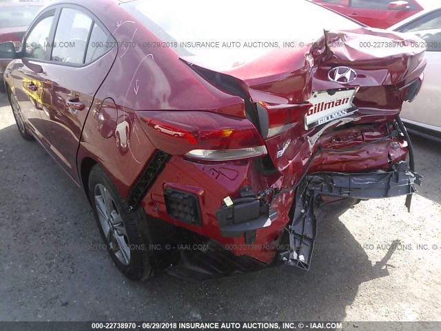 5NPD84LF2JH235246 - 2018 HYUNDAI ELANTRA SEL/VALUE/LIMITED RED photo 6