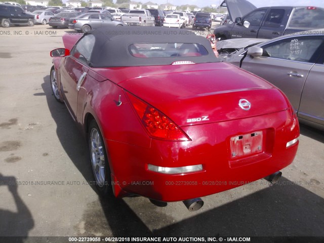 JN1BZ36A17M654818 - 2007 NISSAN 350Z ROADSTER RED photo 3