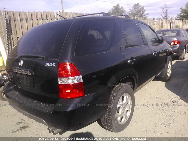 2HNYD18602H525123 - 2002 ACURA MDX TOURING BLACK photo 4