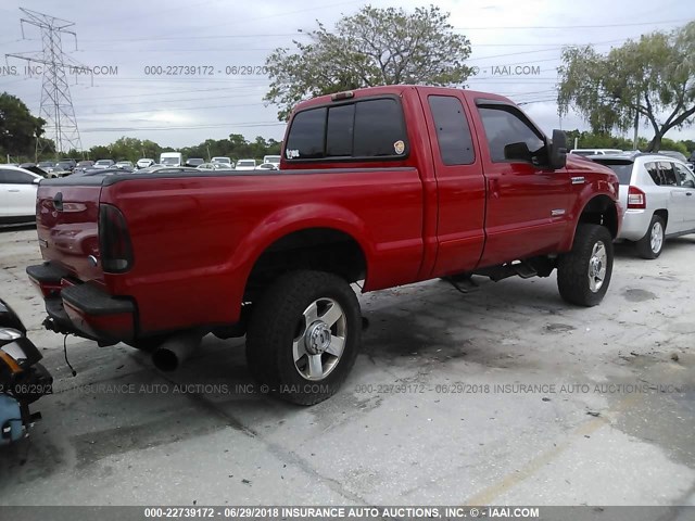 1FTSX21P36EC07456 - 2006 FORD F250 SUPER DUTY RED photo 4