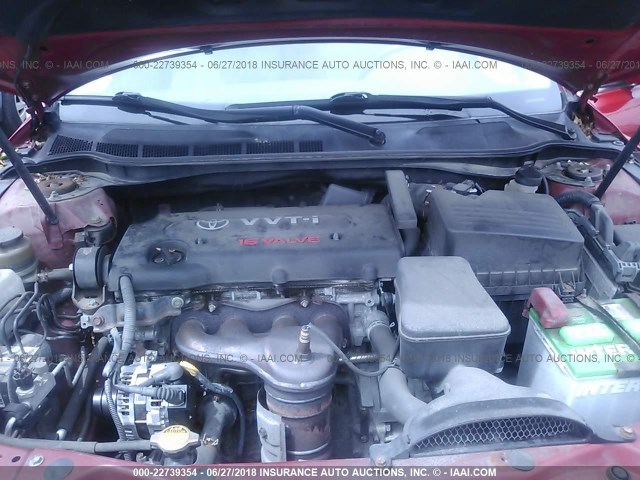 JTNBE46K773036024 - 2007 TOYOTA CAMRY NEW GENERAT CE/LE/XLE/SE RED photo 10