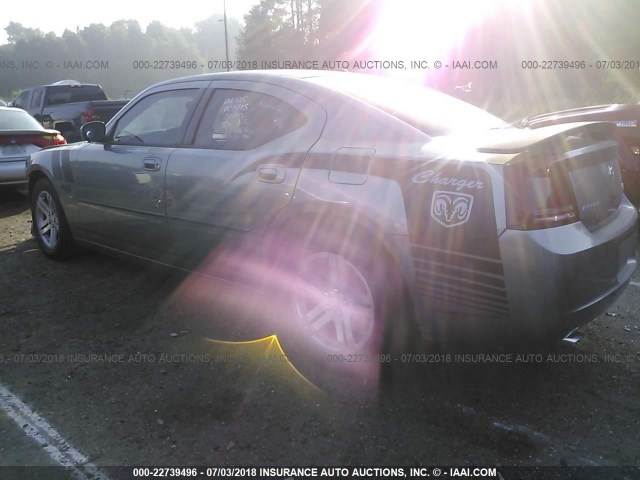 2B3KA53H57H611119 - 2007 DODGE CHARGER R/T GRAY photo 3