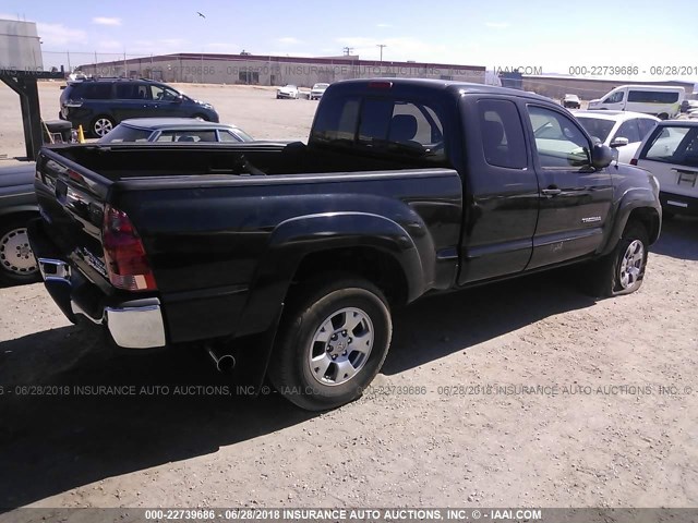 5TETU62N87Z469411 - 2007 TOYOTA TACOMA PRERUNNER ACCESS CAB BLACK photo 4