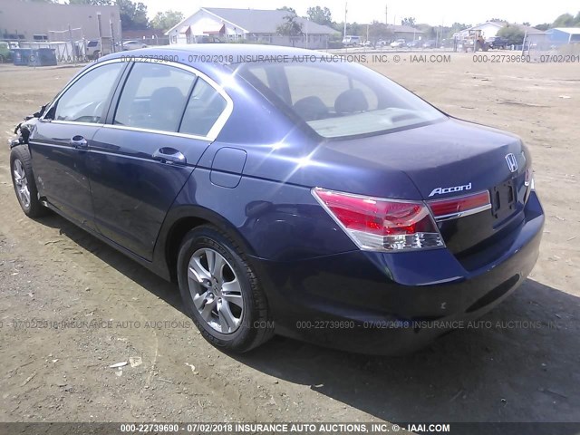 1HGCP2F45CA161958 - 2012 HONDA ACCORD LXP BLUE photo 3