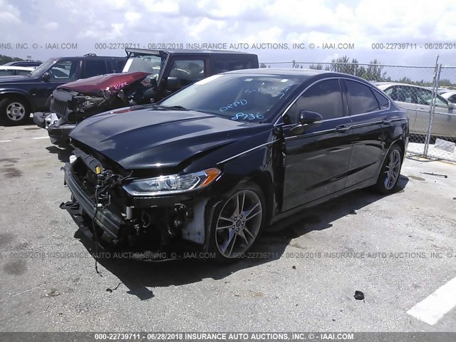 3FA6P0K98ER288736 - 2014 FORD FUSION TITANIUM BLACK photo 2