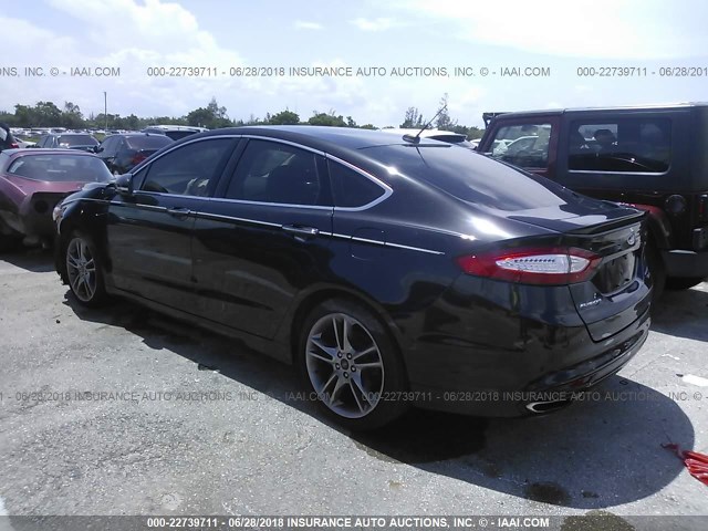 3FA6P0K98ER288736 - 2014 FORD FUSION TITANIUM BLACK photo 3