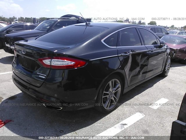 3FA6P0K98ER288736 - 2014 FORD FUSION TITANIUM BLACK photo 4