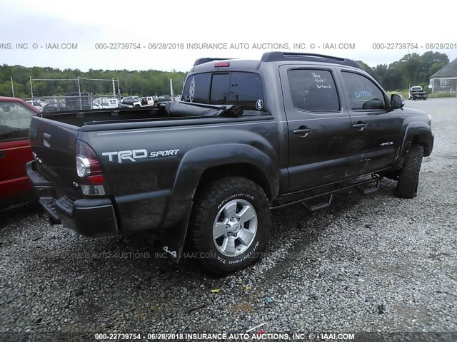 5TFLU4EN8EX089490 - 2014 TOYOTA TACOMA DOUBLE CAB GRAY photo 4