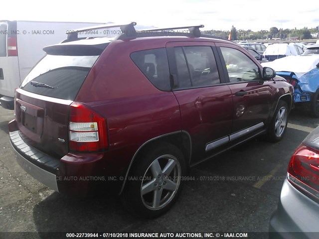 1J8FF57WX7D108279 - 2007 JEEP COMPASS LIMITED RED photo 4