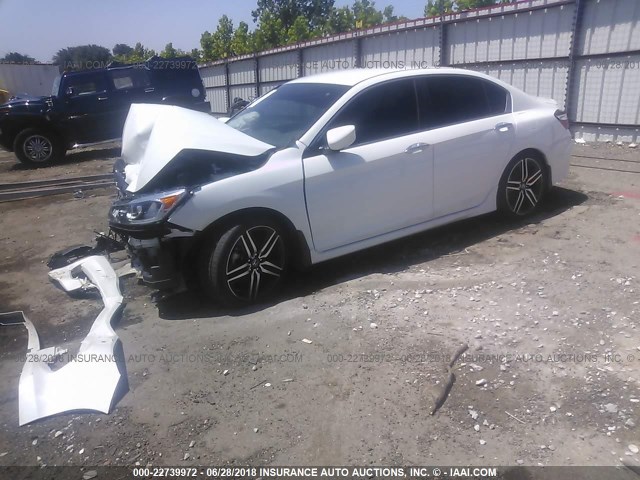 1HGCR2F16HA055882 - 2017 HONDA ACCORD SPORT SPECIAL EDITION WHITE photo 2