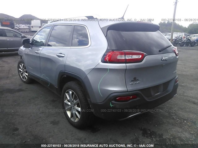 1C4PJMDB1EW132462 - 2014 JEEP CHEROKEE LIMITED SILVER photo 3