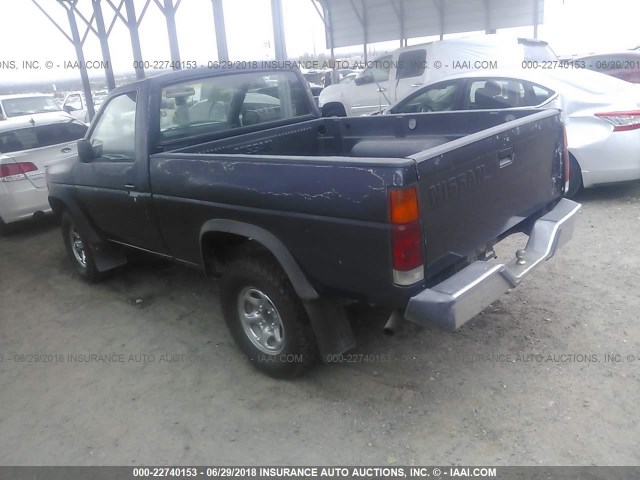 1N6SD11Y7MC411565 - 1991 NISSAN TRUCK SHORT WHEELBASE Dark Blue photo 3