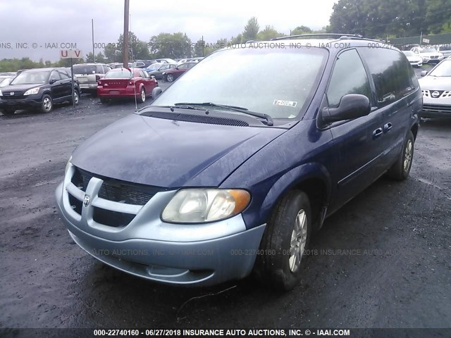 2D4GP24R85R115430 - 2005 DODGE GRAND CARAVAN SE BLUE photo 2