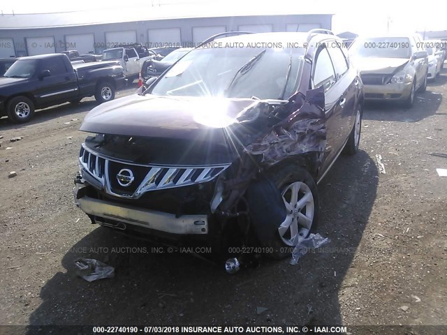 JN8AZ18WX9W111520 - 2009 NISSAN MURANO S/SL/LE MAROON photo 6