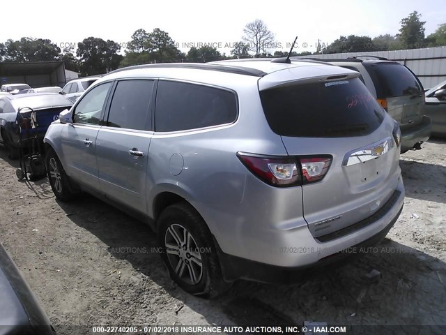 1GNKRHKD2HJ177014 - 2017 CHEVROLET TRAVERSE LT SILVER photo 3