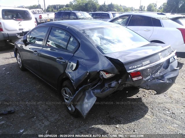 2HGFB2F51DH545016 - 2013 HONDA CIVIC LX GRAY photo 3