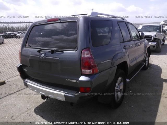 JTEZT17R530009527 - 2003 TOYOTA 4RUNNER LIMITED GRAY photo 4