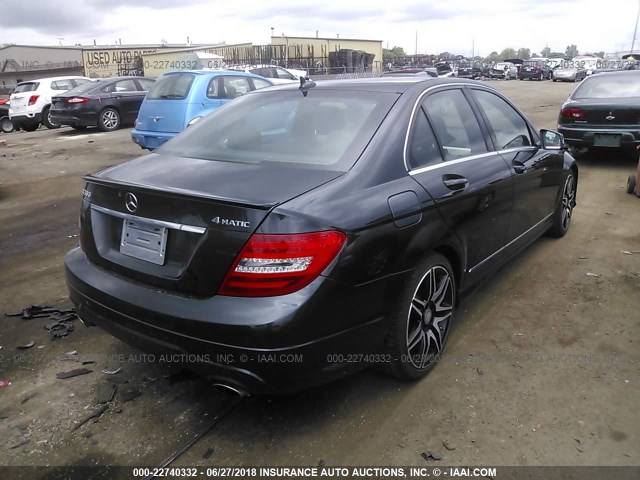 WDDGF8AB1DG134983 - 2013 MERCEDES-BENZ C 300 4MATIC BLACK photo 4