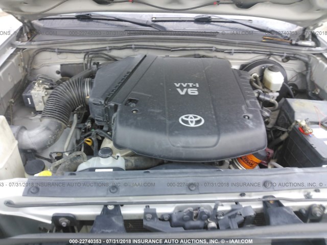 5TEUU42N66Z313942 - 2006 TOYOTA TACOMA ACCESS CAB Күміс фото 10