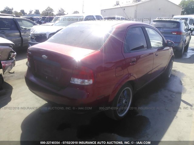 KL1TD56656B669122 - 2006 CHEVROLET AVEO LS RED photo 4
