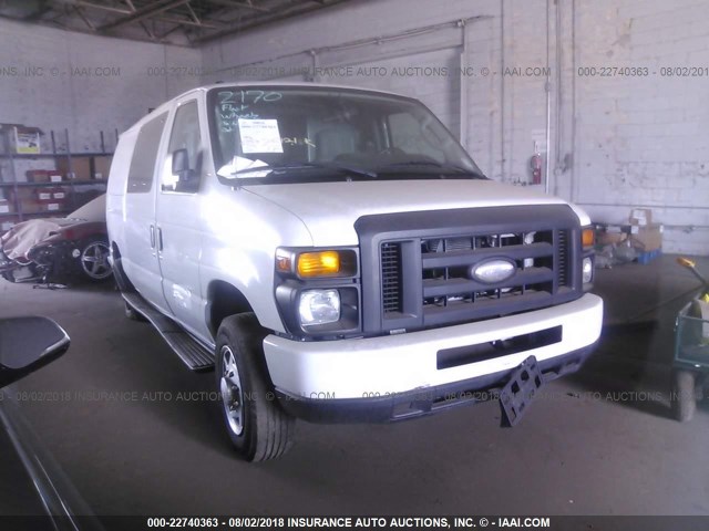 1FTNE1EW1EDA38945 - 2014 FORD ECONOLINE E150 VAN WHITE photo 1