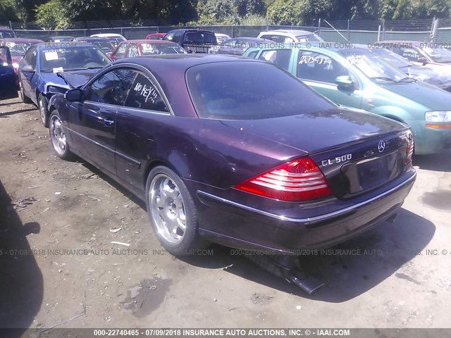 WDBPJ75J04A042043 - 2004 MERCEDES-BENZ CL 500 PURPLE photo 3