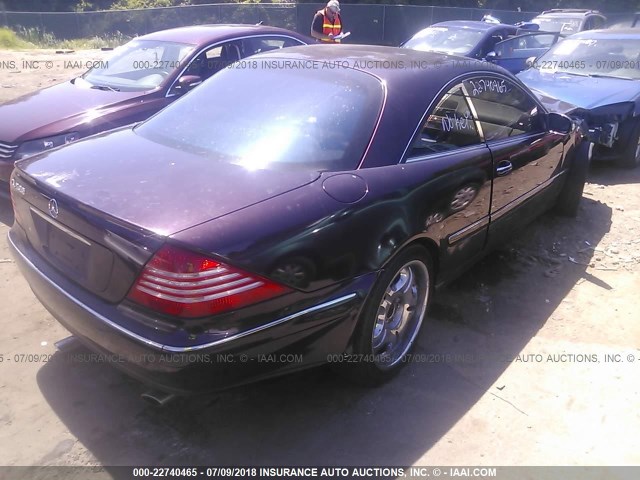 WDBPJ75J04A042043 - 2004 MERCEDES-BENZ CL 500 PURPLE photo 4