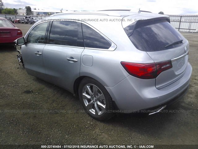 5FRYD4H95GB033054 - 2016 ACURA MDX ADVANCE SILVER photo 3