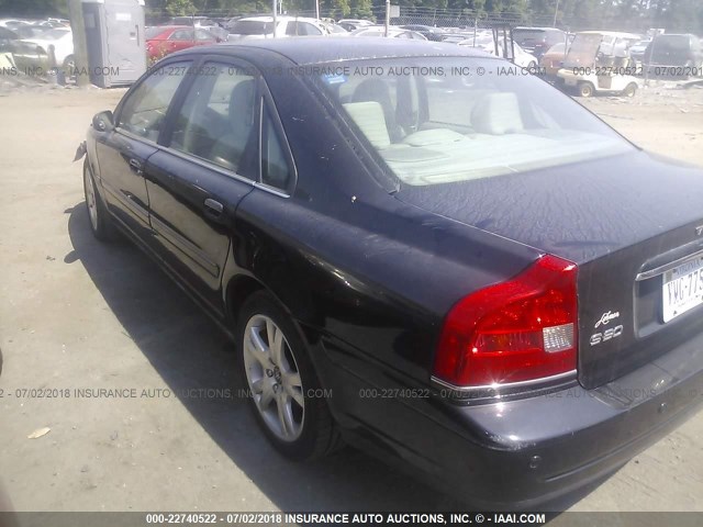 YV1TH592951401338 - 2005 VOLVO S80 2.5T BLACK photo 3