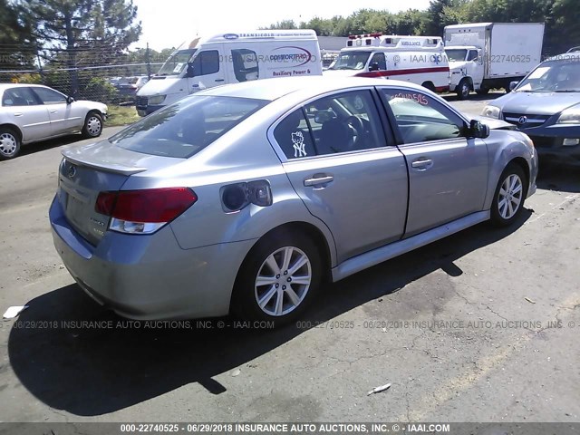 4S3BMBG68A3245986 - 2010 SUBARU LEGACY 2.5I PREMIUM GRAY photo 4