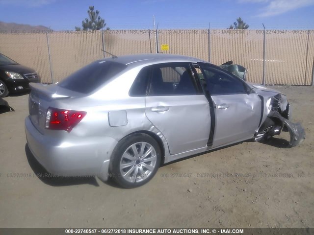 JF1GE74688G516431 - 2008 SUBARU IMPREZA WRX SILVER photo 4