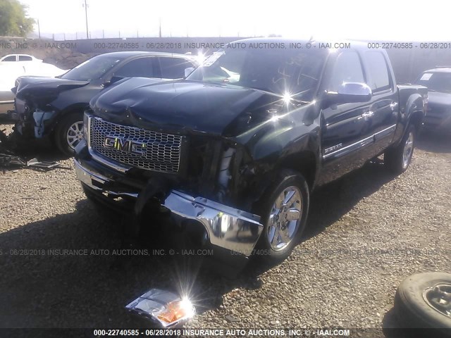 3GTP2VE72DG220947 - 2013 GMC SIERRA K1500 SLE GREEN photo 2