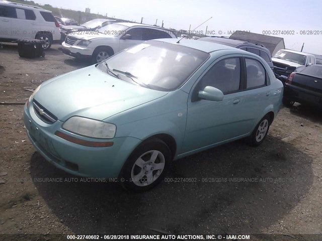 KL1TD52665B437133 - 2005 CHEVROLET AVEO LS TEAL photo 2
