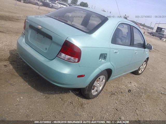 KL1TD52665B437133 - 2005 CHEVROLET AVEO LS TEAL photo 4