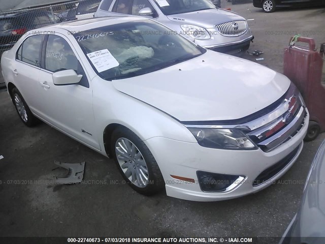 3FADP0L3XAR109947 - 2010 FORD FUSION HYBRID WHITE photo 1