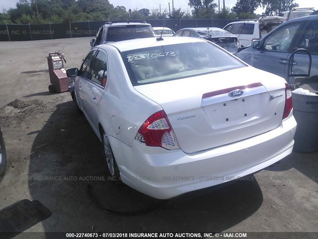 3FADP0L3XAR109947 - 2010 FORD FUSION HYBRID WHITE photo 3