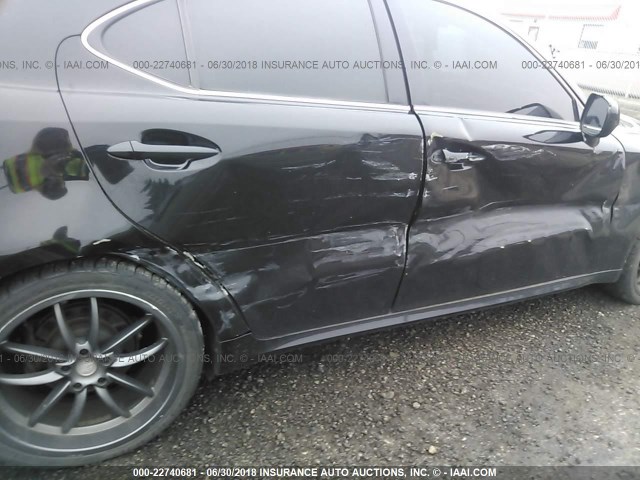 JTHBK262662014648 - 2006 LEXUS IS 250 BLACK photo 6