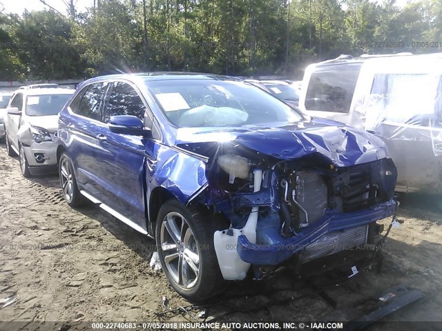 2FMTK4AP5FBB64440 - 2015 FORD EDGE SPORT BLUE photo 1