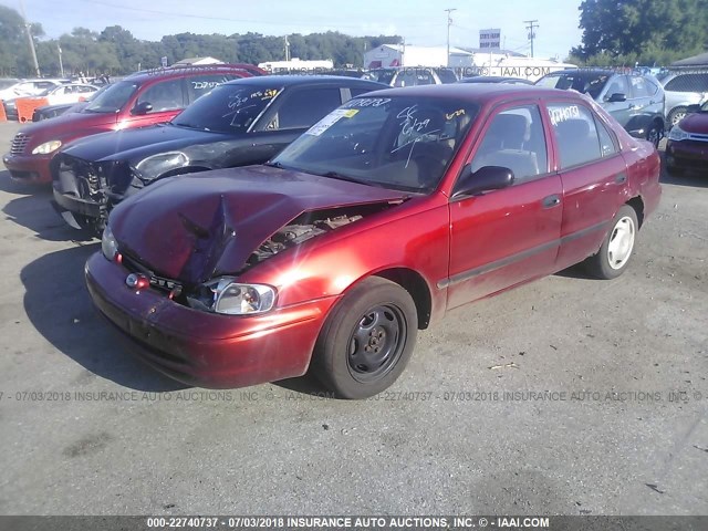 1Y1SK52882Z412440 - 2002 CHEVROLET GEO PRIZM LSI RED photo 2