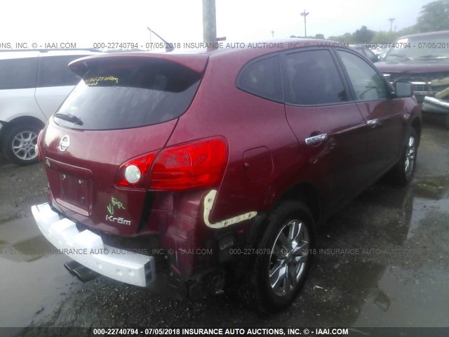 JN8AS5MT3AW019287 - 2010 NISSAN ROGUE S/SL/KROM RED photo 4