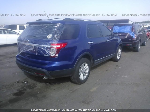 1FM5K8D87DGC01515 - 2013 FORD EXPLORER XLT PURPLE photo 4