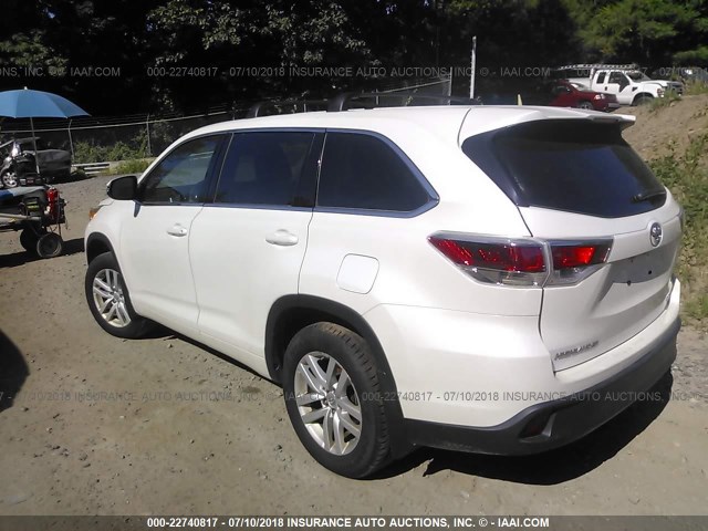 5TDBKRFH0FS108015 - 2015 TOYOTA HIGHLANDER LE/LE PLUS 白色 照片 3
