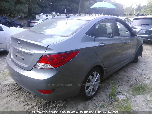 KMHCU4AE4EU748331 - 2014 HYUNDAI ACCENT GLS/SE GRAY photo 4